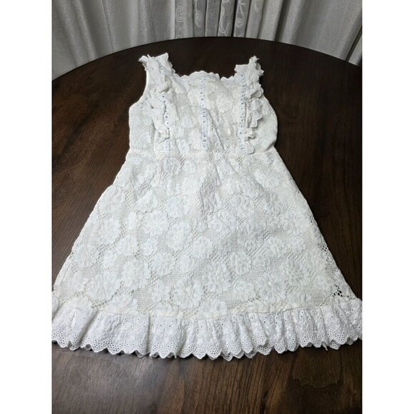 Simplee White Lace Embroidered Dress Size M - Picture 5 of 15